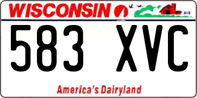 WI license plate 583XVC