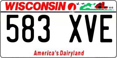 WI license plate 583XVE
