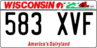 WI license plate 583XVF