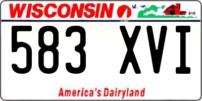 WI license plate 583XVI