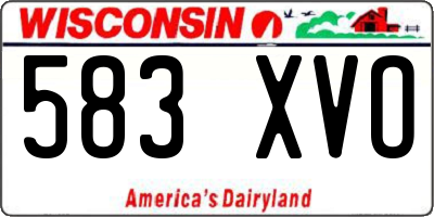 WI license plate 583XVO