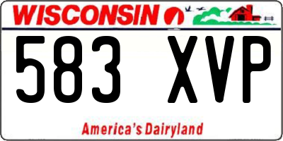 WI license plate 583XVP