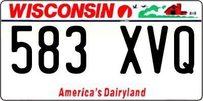 WI license plate 583XVQ