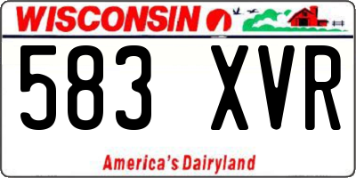 WI license plate 583XVR