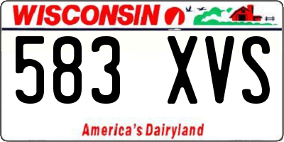WI license plate 583XVS