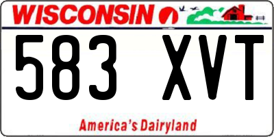 WI license plate 583XVT