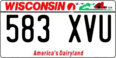 WI license plate 583XVU