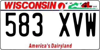 WI license plate 583XVW