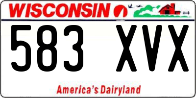 WI license plate 583XVX