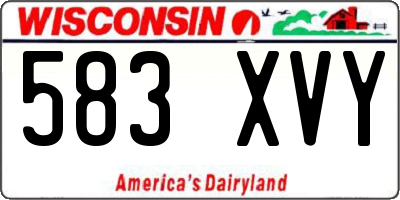 WI license plate 583XVY