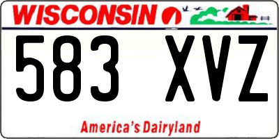 WI license plate 583XVZ