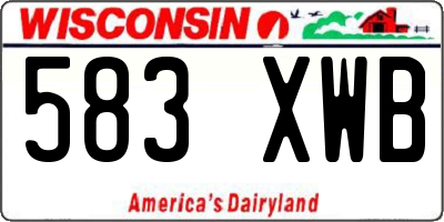 WI license plate 583XWB