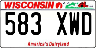 WI license plate 583XWD