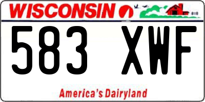 WI license plate 583XWF