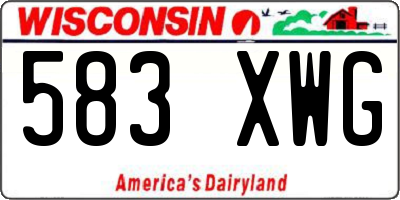 WI license plate 583XWG