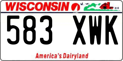 WI license plate 583XWK