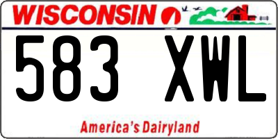 WI license plate 583XWL