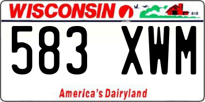 WI license plate 583XWM
