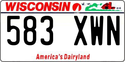 WI license plate 583XWN