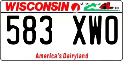 WI license plate 583XWO