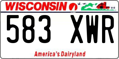 WI license plate 583XWR