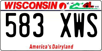 WI license plate 583XWS