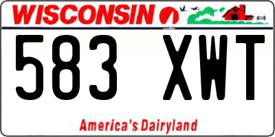 WI license plate 583XWT