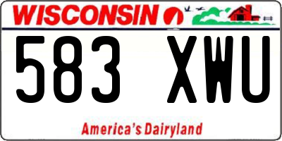 WI license plate 583XWU