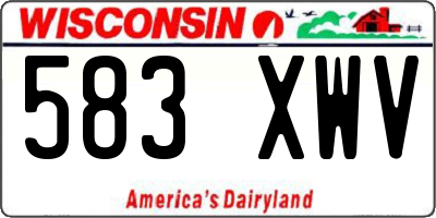 WI license plate 583XWV