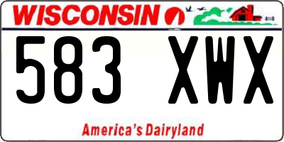 WI license plate 583XWX