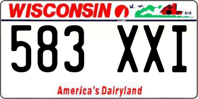 WI license plate 583XXI
