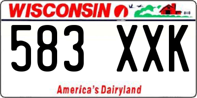 WI license plate 583XXK