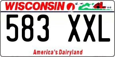 WI license plate 583XXL