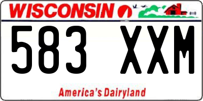 WI license plate 583XXM