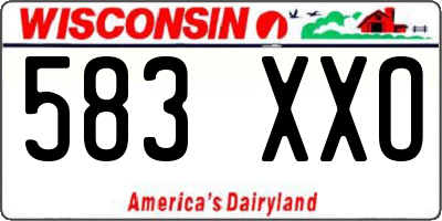 WI license plate 583XXO