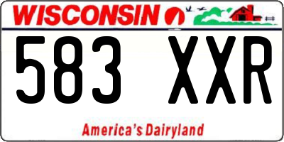 WI license plate 583XXR