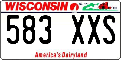 WI license plate 583XXS
