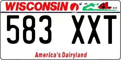 WI license plate 583XXT