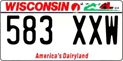 WI license plate 583XXW