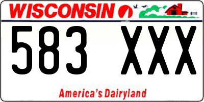 WI license plate 583XXX