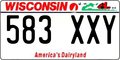 WI license plate 583XXY