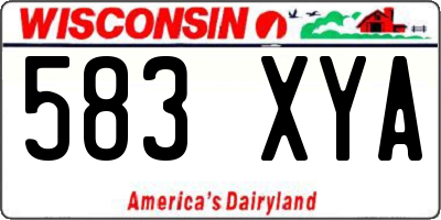 WI license plate 583XYA