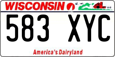 WI license plate 583XYC