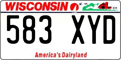 WI license plate 583XYD
