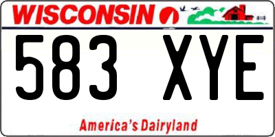 WI license plate 583XYE