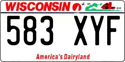 WI license plate 583XYF
