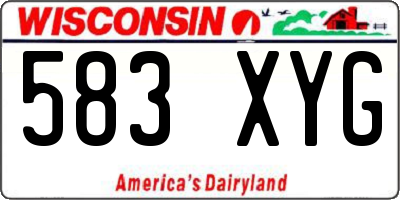 WI license plate 583XYG