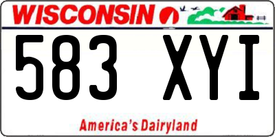 WI license plate 583XYI