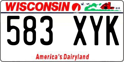 WI license plate 583XYK