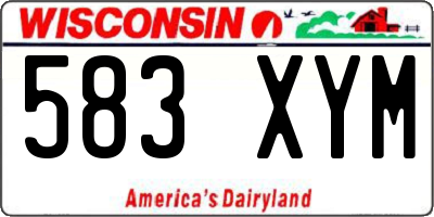 WI license plate 583XYM
